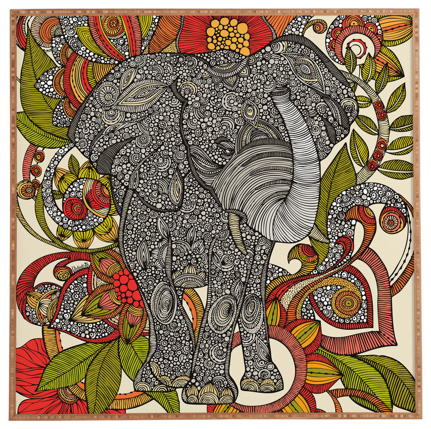 Deny Designs Valentina Ramos Bo The Elephant Framed Wall Art