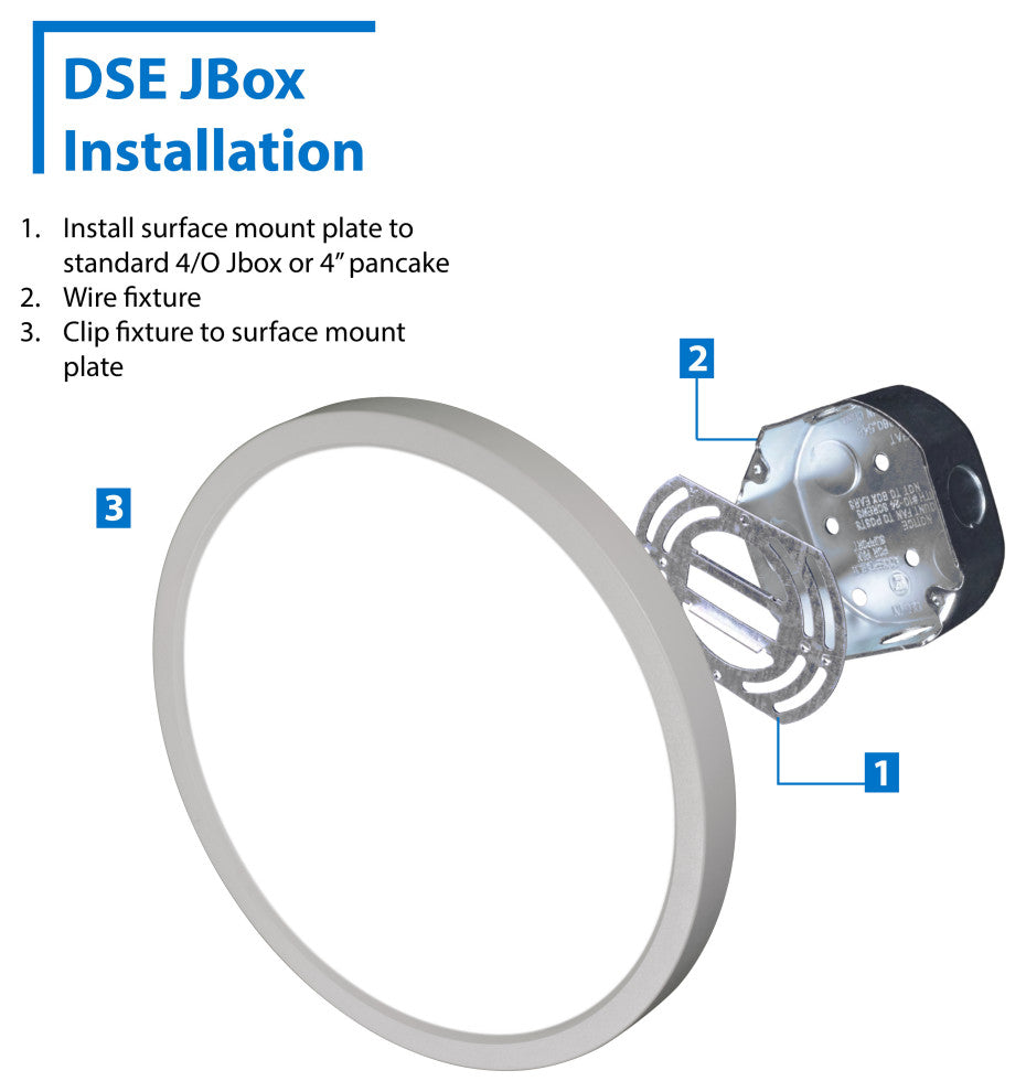 DSE9 9" Edge-Lit LED Surface Mount Downlight, Round, 4000k