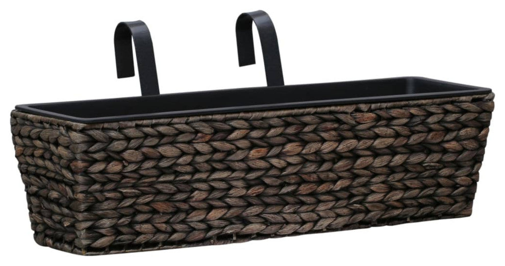 vidaXL Garden Planters 2-Piece Set Water Hyacinth Brown