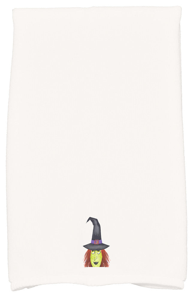 Peek A Boo Witch 18"x30" Cream Halloween Hand Towel