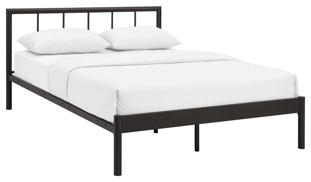Modway Gwen Queen Metal Bed Frame, Brown