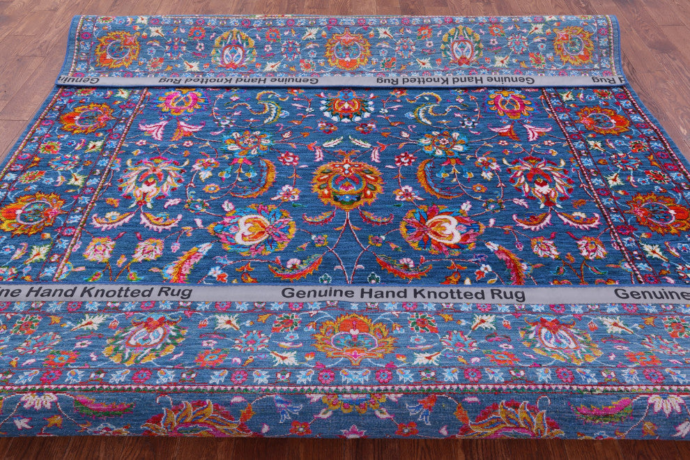 8' 2" X 10' 1" Wool & Silk Persian Hand Knotted Rug - Q14919