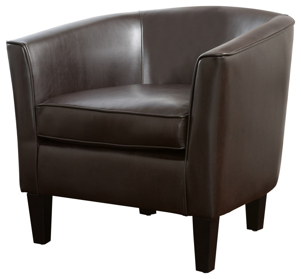 Gelston Brown Leather Club Chair