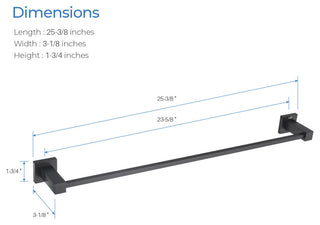 Cube 24" Bathroom Towel Bar KBA1504, Matte Black