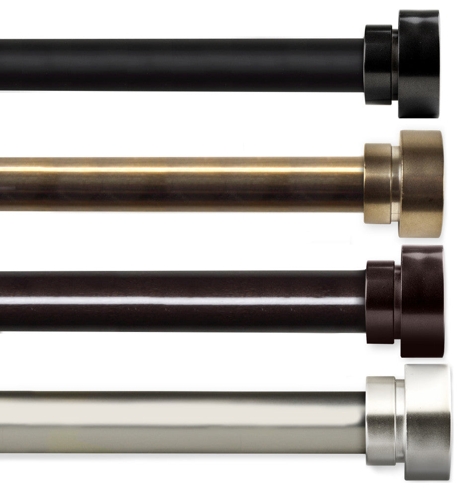 Topper Curtain Rod, Black, 48-84"