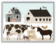 Minimal Farm Animals Barn and Home, 20 x 16