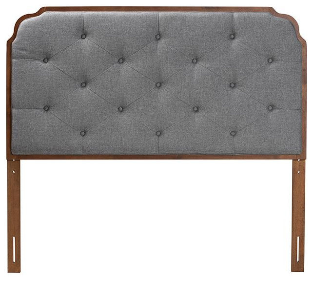 Walnut Brown Finished Wood Queen Size Headboard
