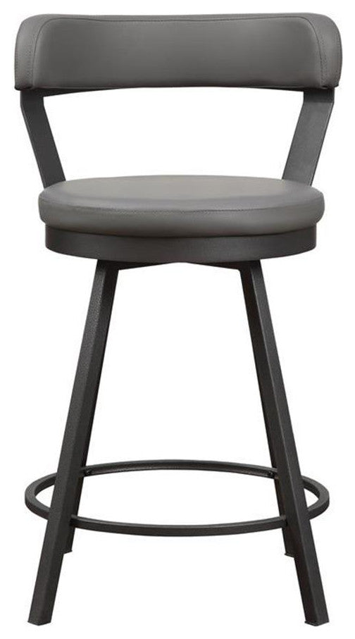Catania Metal Swivel Counter Height Chair in Gray (Set of 2)