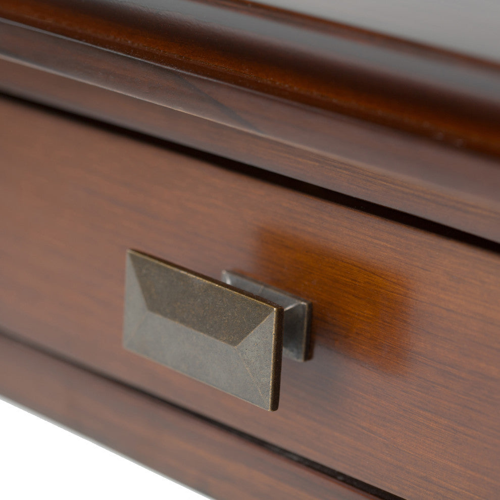 Solid Wood Contemporary Console Sofa Table, 46", Natural Aged Brown