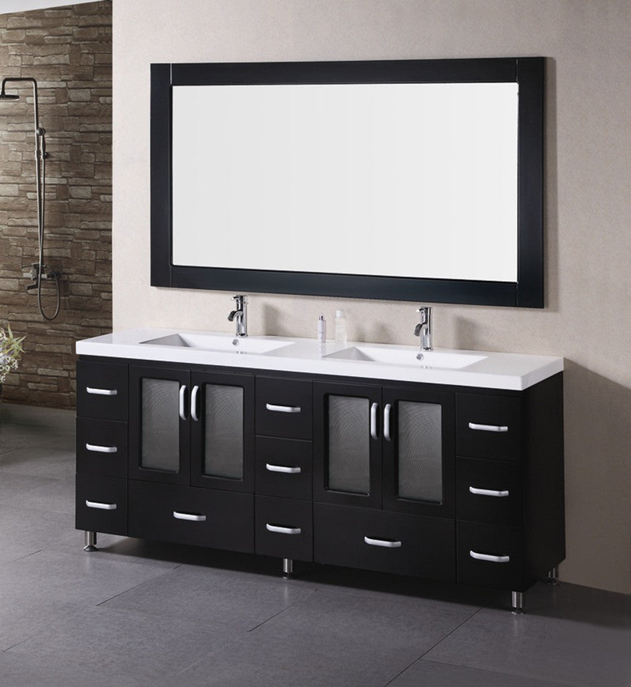 Stanton 72" Double Sink Vanity Set, Espresso