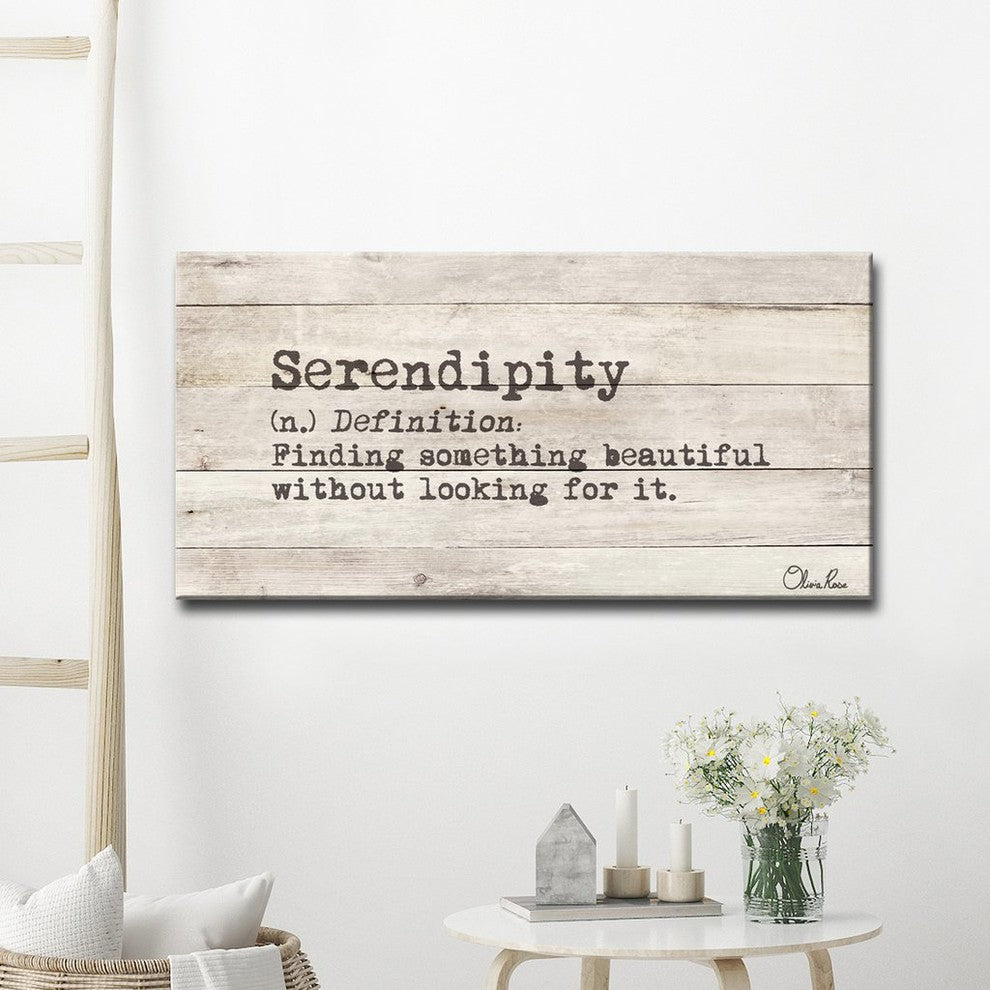 Ready2HangArt ''Define Serendipity'' Inspirational Canvas Art, 24"x48"