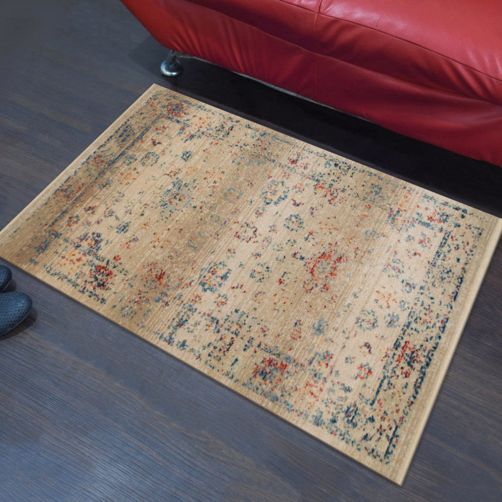 Machine Made Polyester Durable Indoor Outdoor Washable Oriental Pattern Footmat