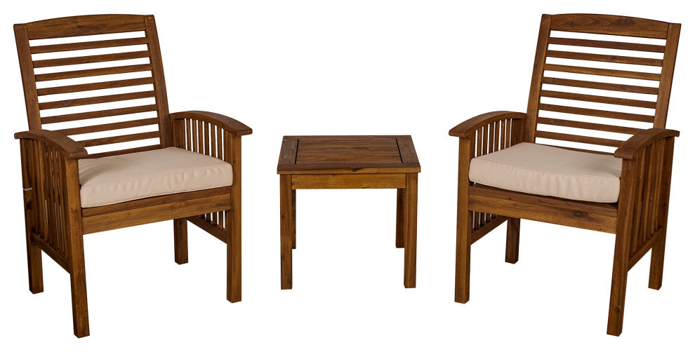 Patio Chairs and Side Table - Dark Brown