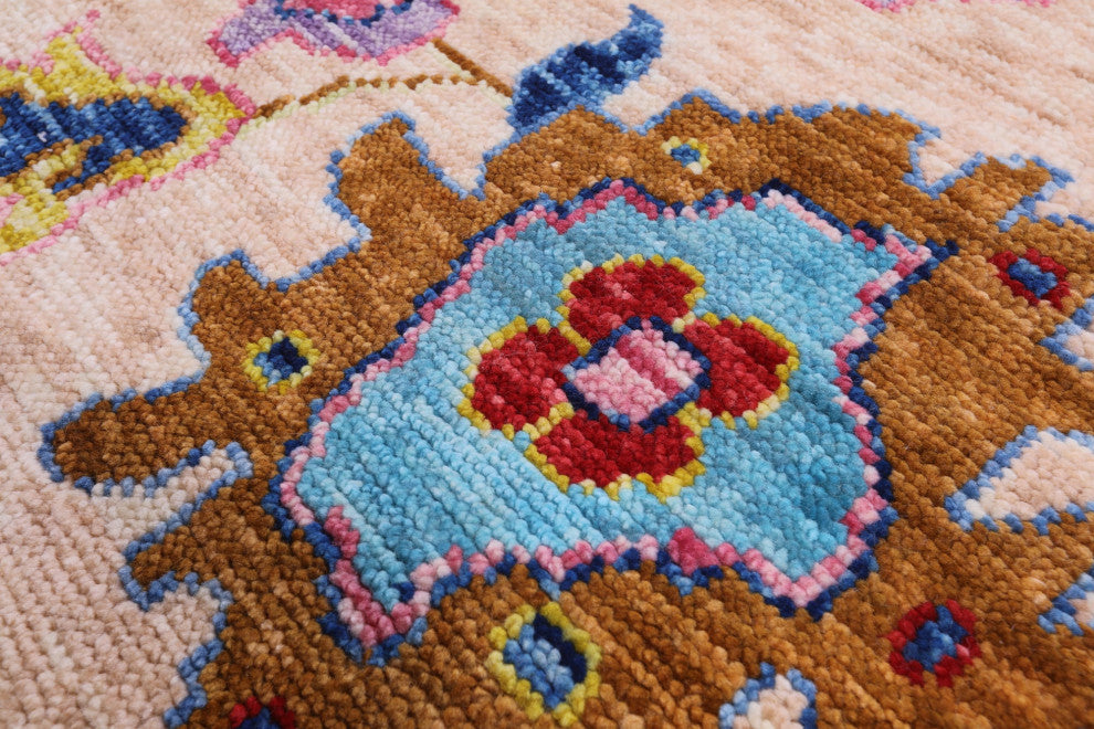 10' 1" X 13' 9" Hand Knotted Turkish Oushak Wool Rug - Q16112