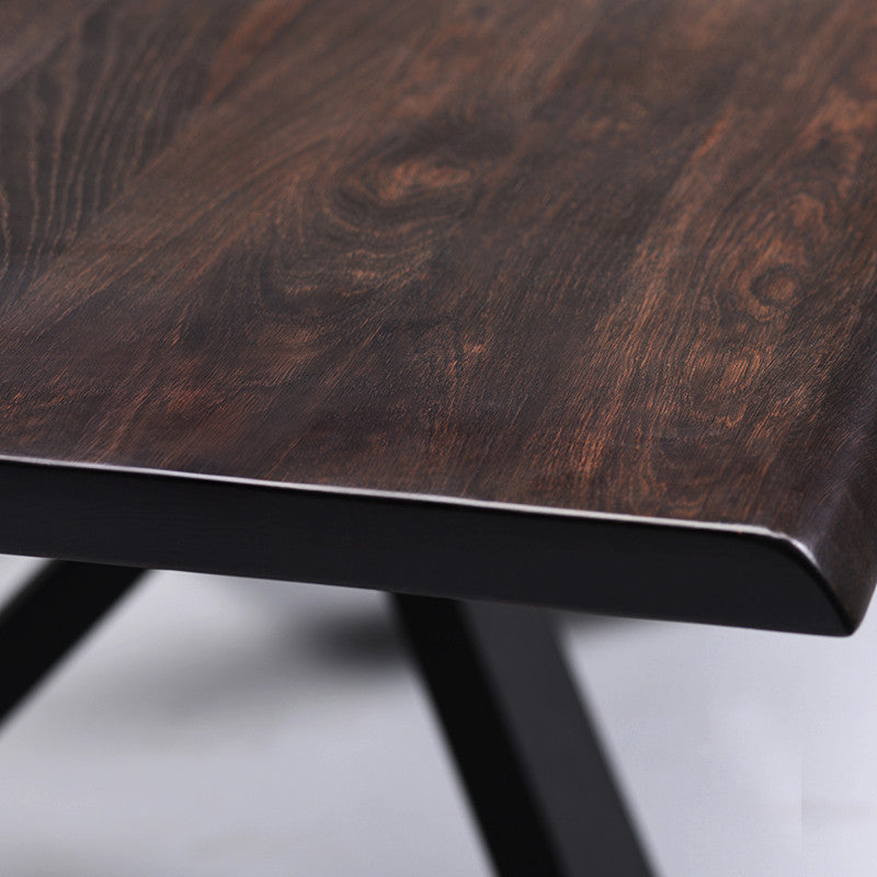 Couture 112-Inch Dining Table In Seared Oak And Matte Black Base