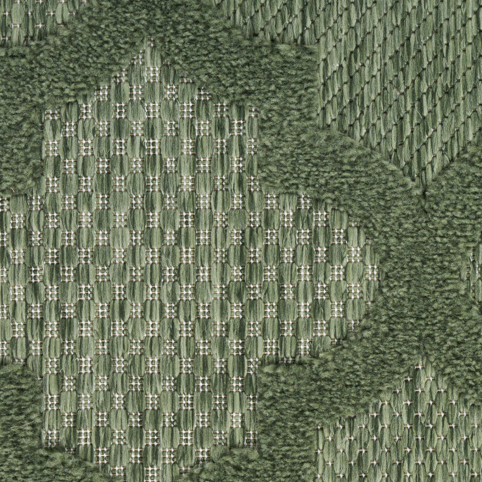 Nourison Nourison Easy Care 2'2" x 10' Green Modern Rug