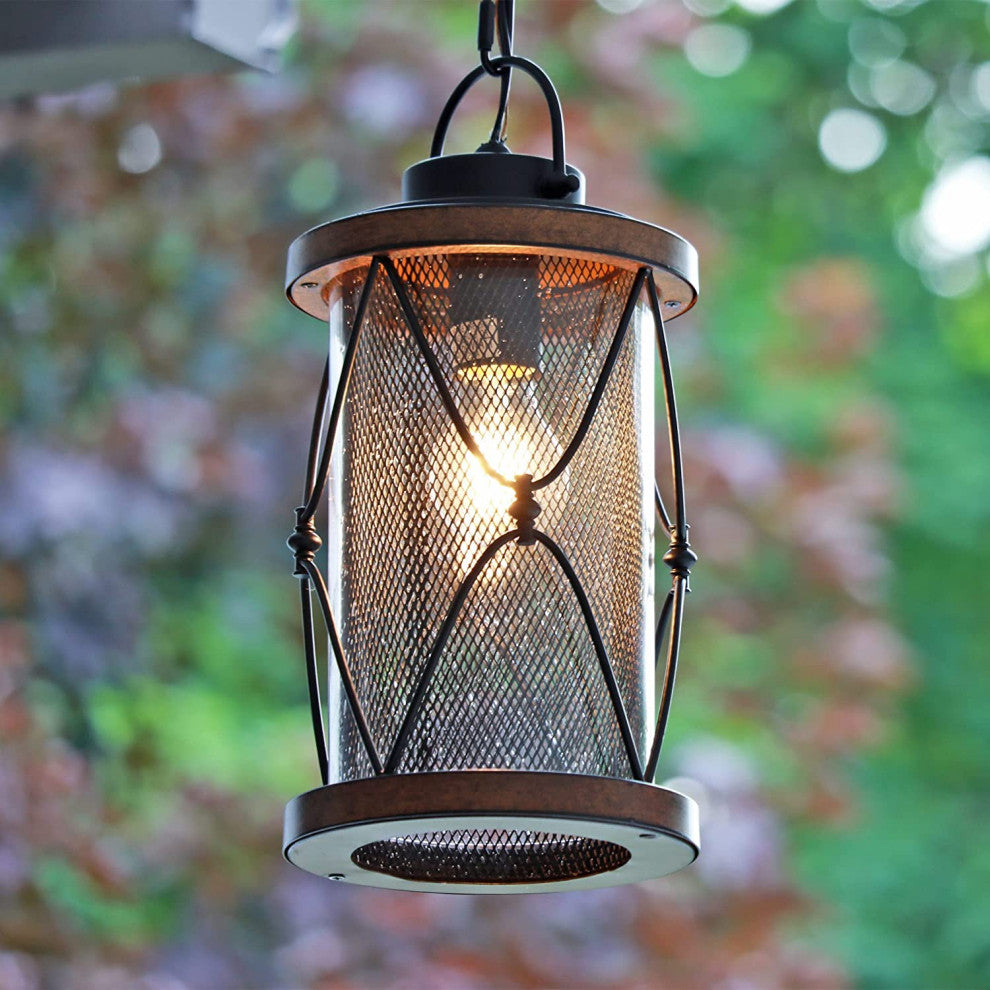 Farmhouse Pendant Light Rust Lantern Hanging Light