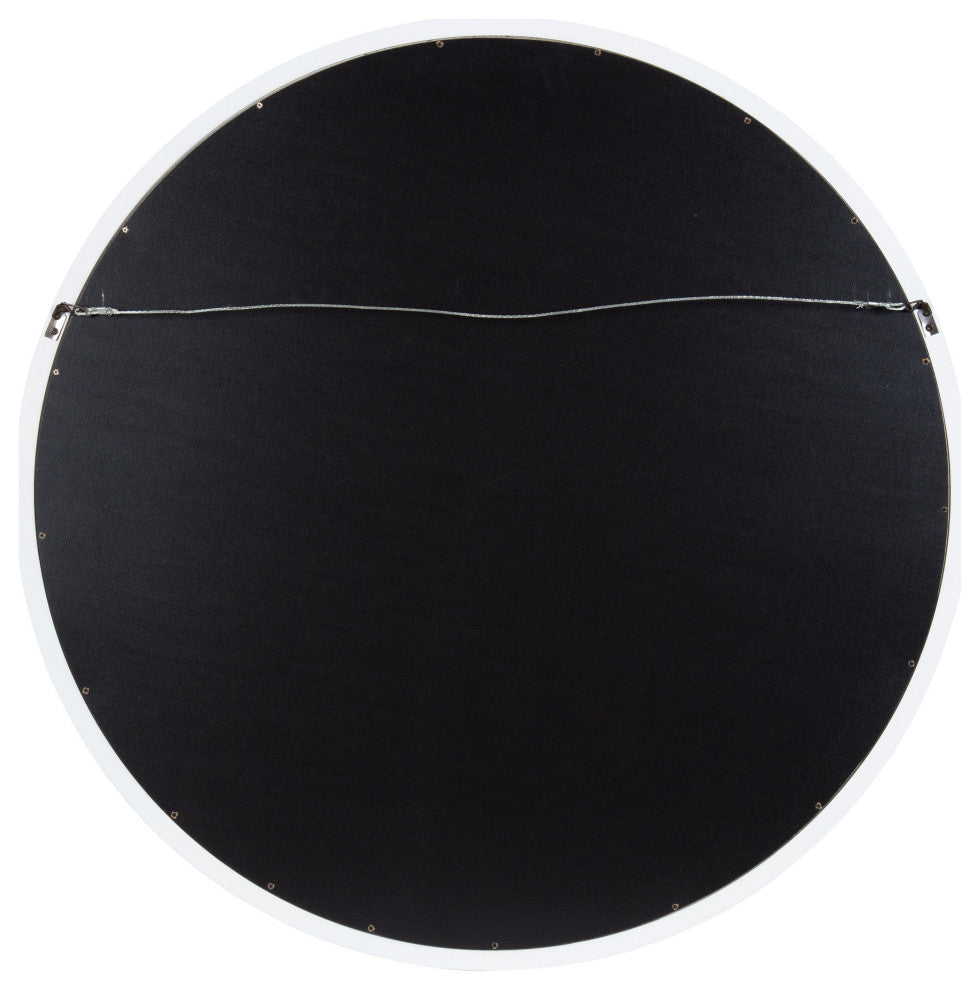 Hogan Round Framed Wall Mirror, White 32 Diameter