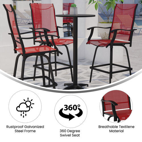 Outdoor Stool - 30 inch Patio Bar Stool / Garden Chair (Set of 2), Red