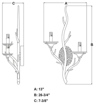 Vaxcel Lighting W0075 Monterey 2 Light Indoor Wall Sconce - Autumn Patina