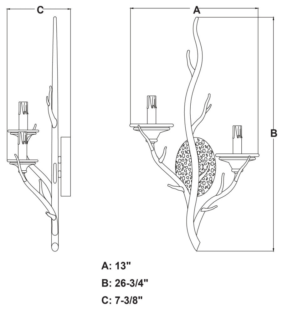 Vaxcel Lighting W0075 Monterey 2 Light Indoor Wall Sconce - Autumn Patina