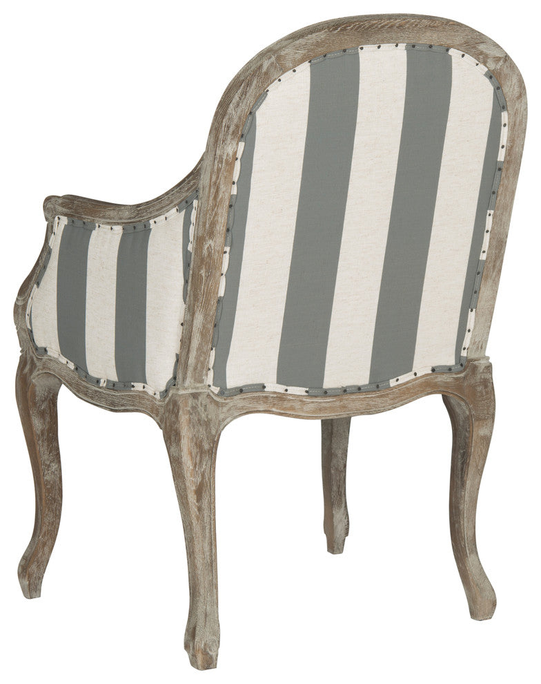 Safavieh Esther Arm Chair, Gray, Off-White Stripe