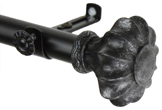 Maurice 13/16" 4-Sided Bay Window Curtain Rod, Black