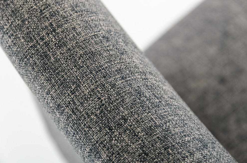 HomeRoots 38" Grey Fabric and Metal Bar Stool