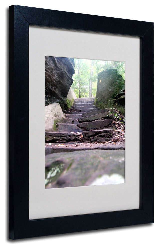 'Endless Stairway' Matted Framed Canvas Art by Monica Fleet