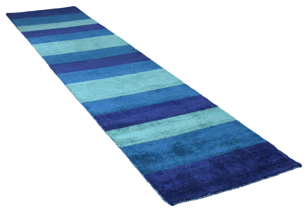 HAND KNOTTED LOOM SILK AREA RUGS-2'6''x12',Runner,Multicolor,Contemporary