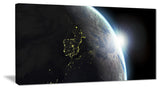 "Earth View With Day and Night Effect" Digital Art Canvas Print