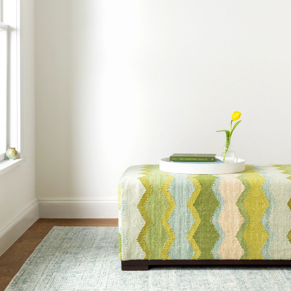 Dash & Albert Quartz Ocean Handwoven Viscose/Cotton Rug, Blue, Runner-2'6" x 8'