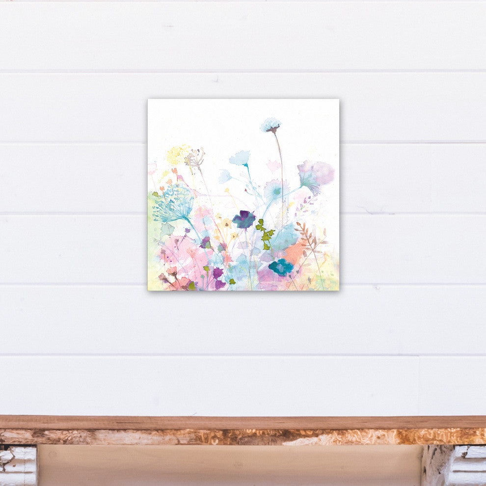 Watercolor Spring Floral 16x16 Canvas Wall Art