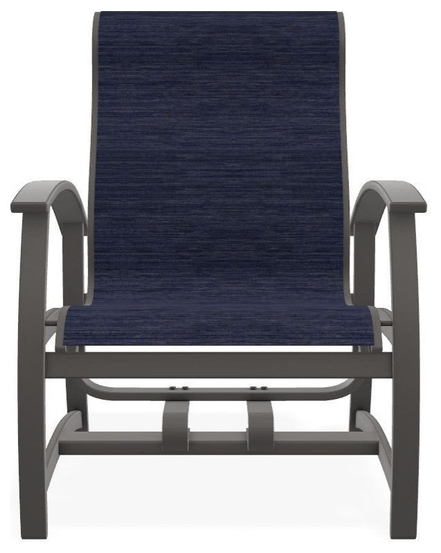 Belle Isle Sling Outdoor Hidden Motion Lounge Chair, Collect Indigo/Warm Gray