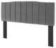 Tufted Headboard, King Size, Velvet, Dark Gray, Modern Contemporary