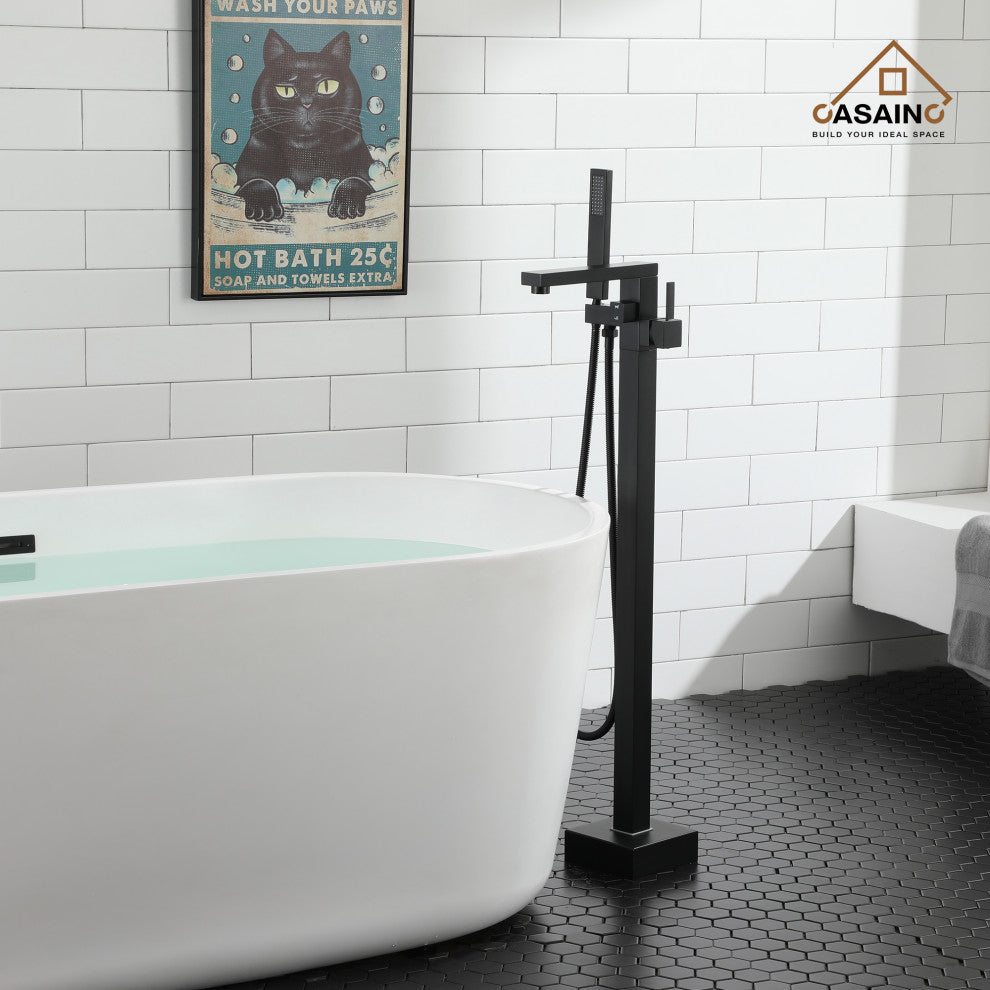 Bathroom Tub Filler with Hand Shower in Brushed Nickel and More, Matte Black