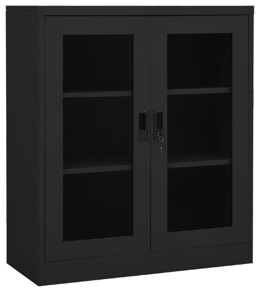 vidaXL Office Cabinet Anthracite 35.4"x15.7"x41.3" Steel