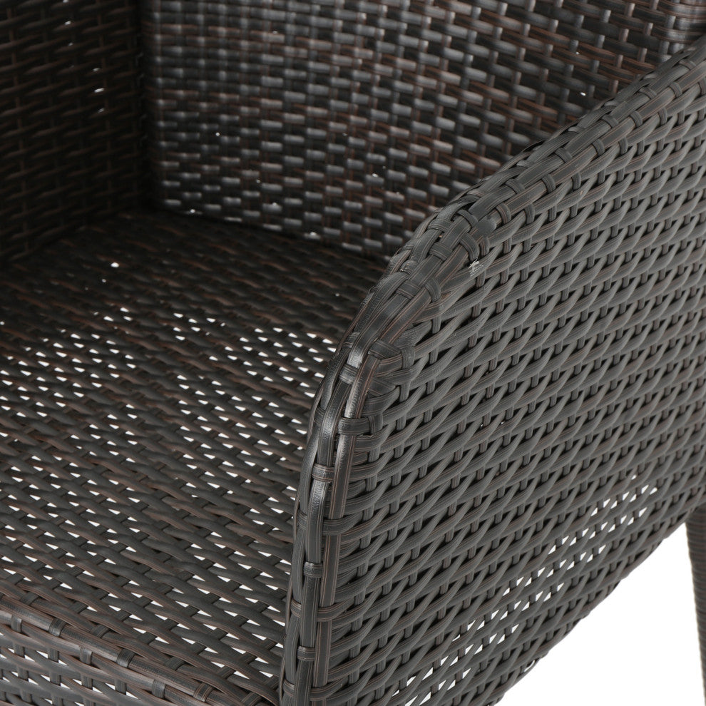 GDF Studio Seawall Outdoor Wicker Dining Chairs, Set of 2