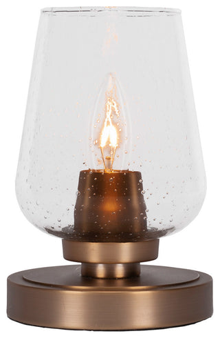 Luna 1-Light Table Lamp, New Age Brass/Clear Bubble
