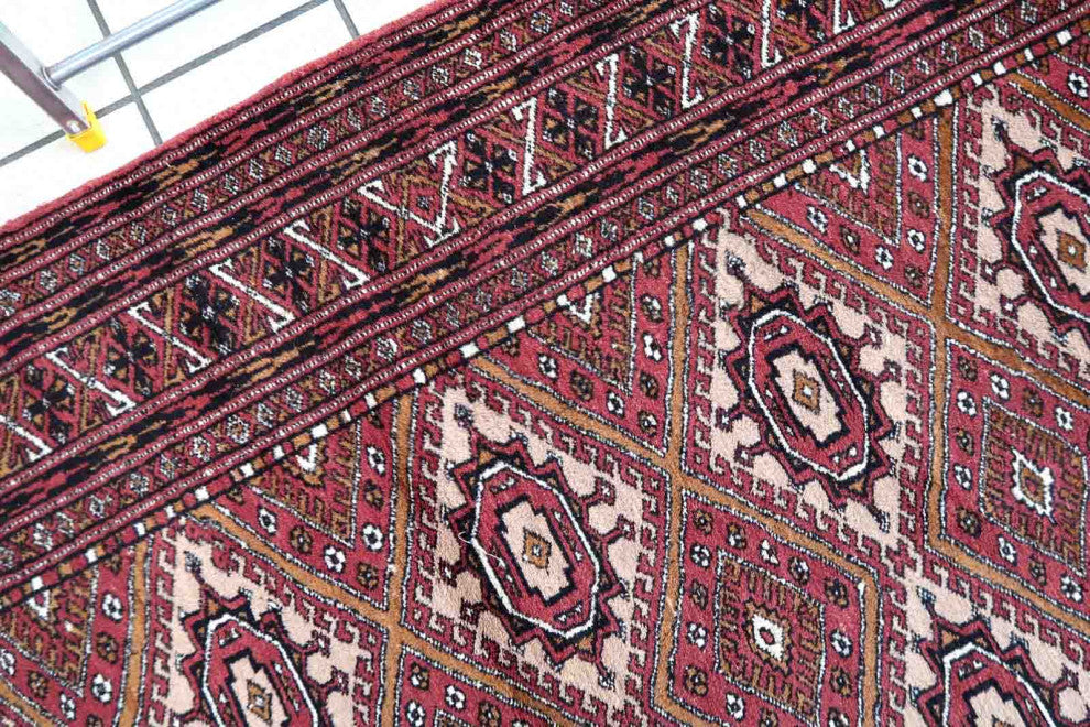 Handmade Vintage Afghan Ersari Rug 4'x6', 123cmx183cm 1970s
