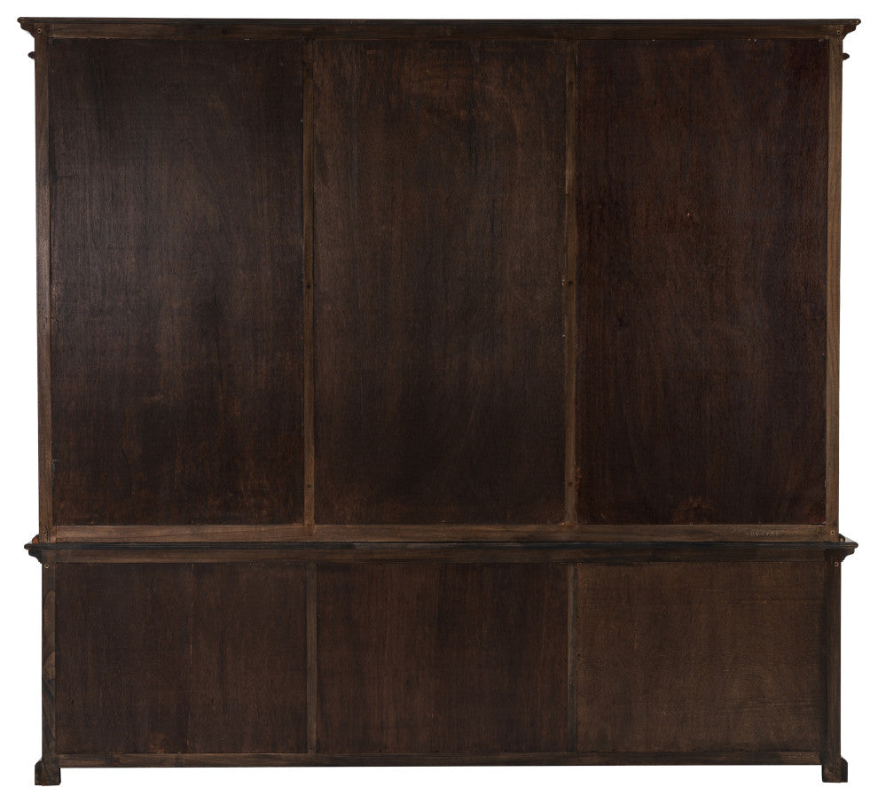 Black Wash Triple Bookshelf Hutch