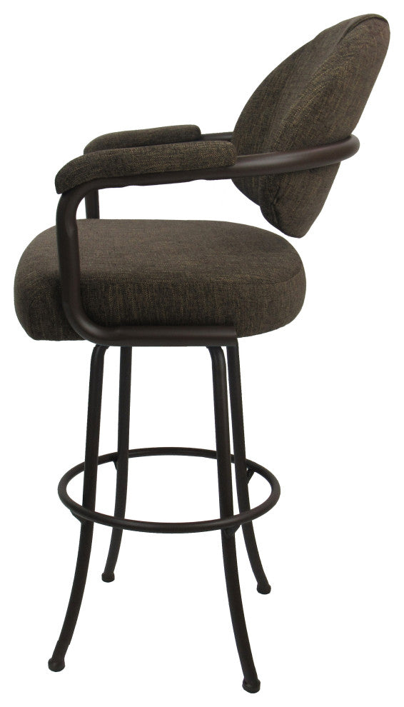 Swivel Counter Metal Pub Set - M-70 Stools 26" or 30", Sanora Brown - Brown, 30", Crackle Glass