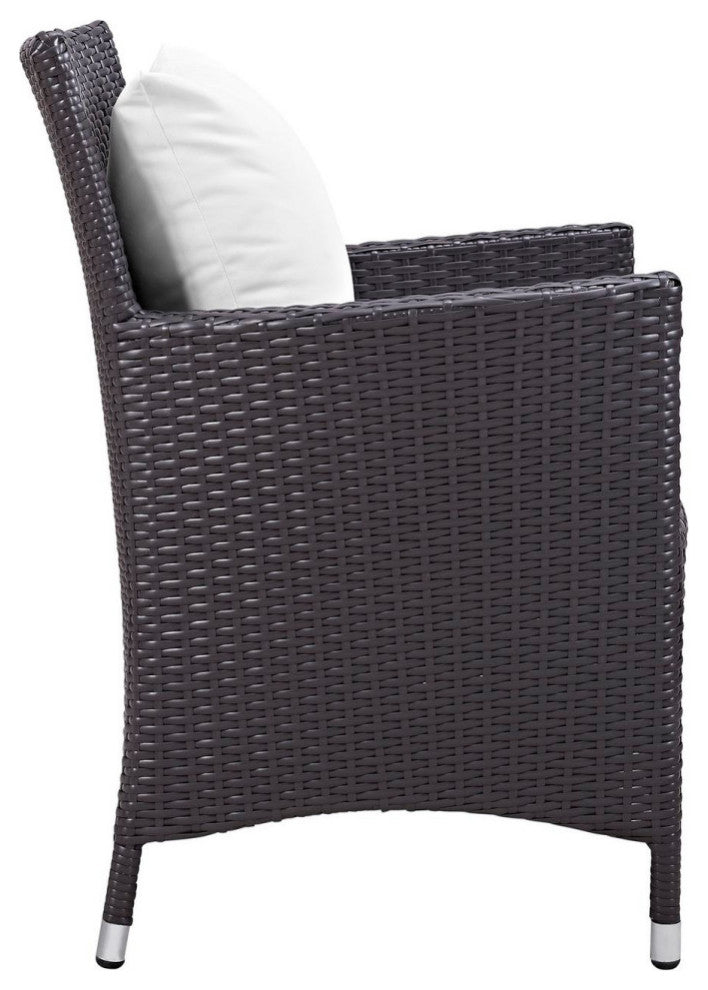 Espresso White Convene 5-Piece Outdoor Patio Dining Set