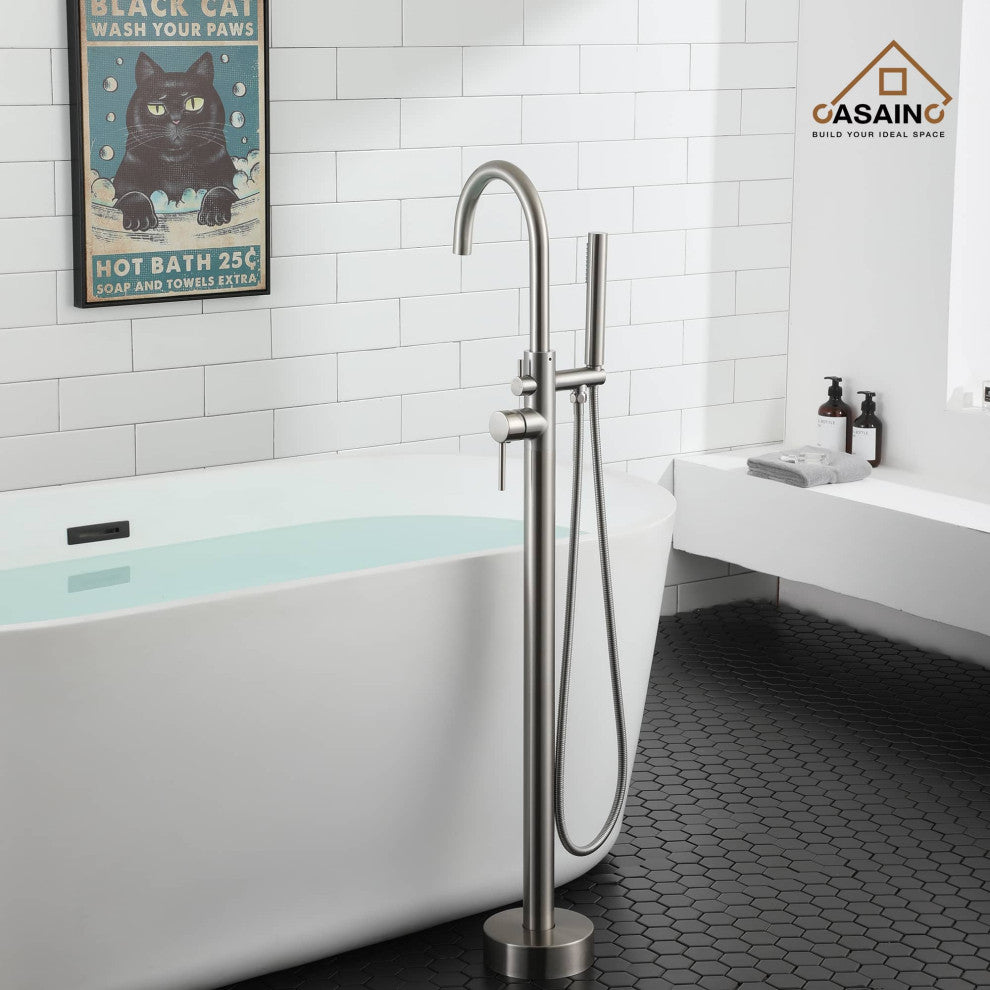 Freestanding Bathtub Faucet Hand Shower Claw Foot Claw Foot Single-Handle