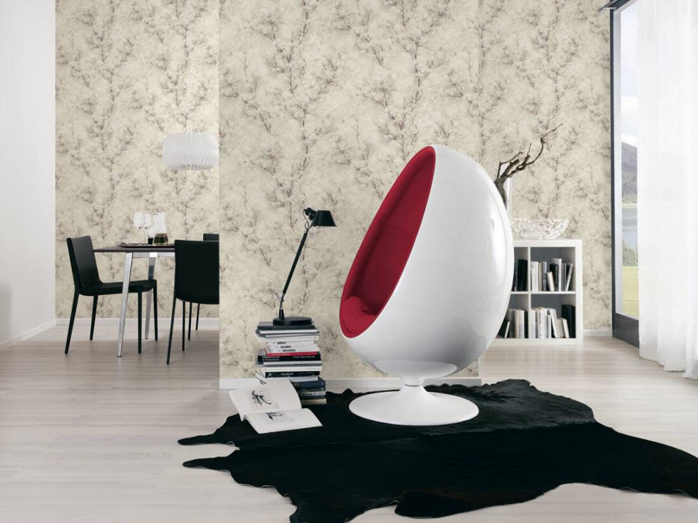 Sample, Floral Textured Wallpaper Featuring Tree Branches And Leaves, 374202