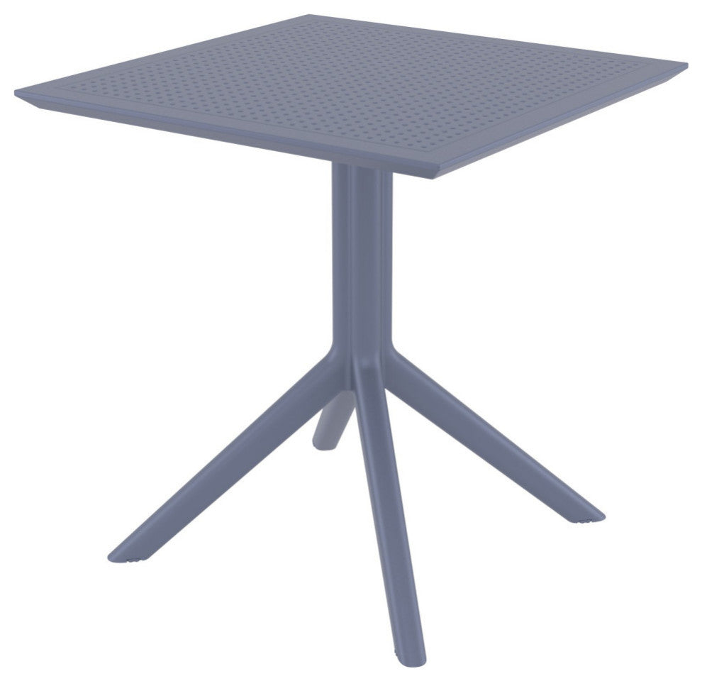 Lucy Outdoor Bistro 3-Piece Set With 27" Table Top Dark Gray