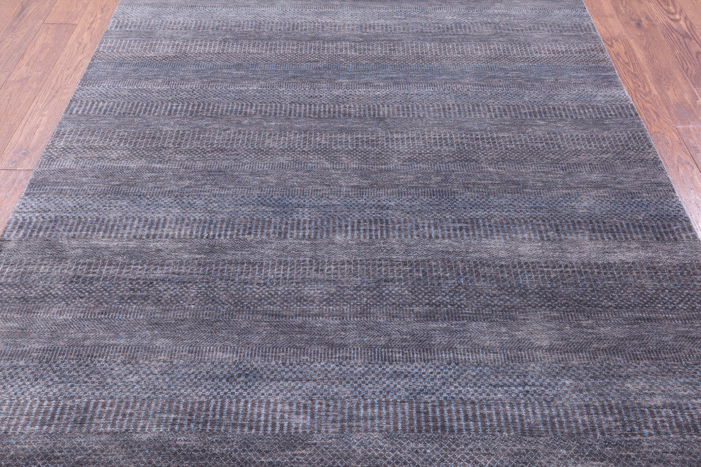 6' 0" X 8' 8" Savannah Grass Hand Knotted Wool and Silk Rug Q11404