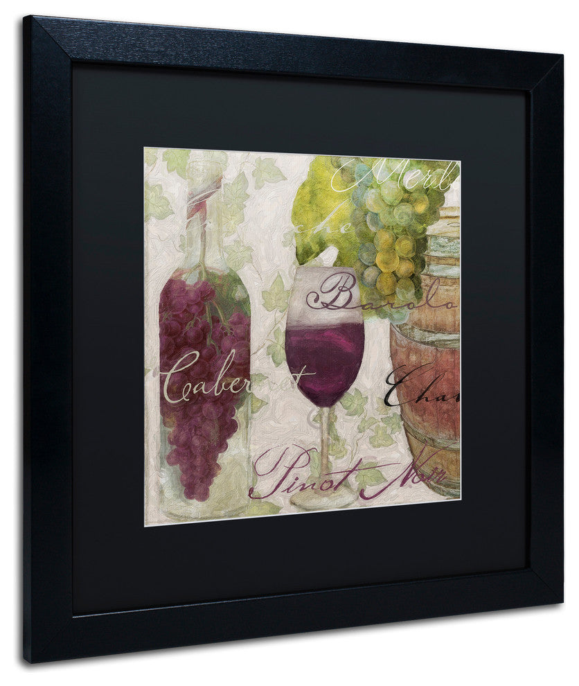 Color Bakery 'Wine Cellar I' Art, Black Frame, Black Matte, 16"x16"