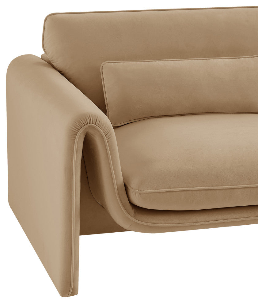 Sloan Camel Velvet Fabric Chair