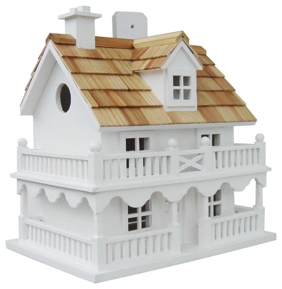 Novelty Cottage Birdhouse, White